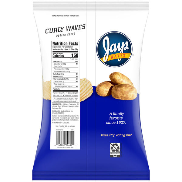 Chips de pomme de terre ondulés Jays