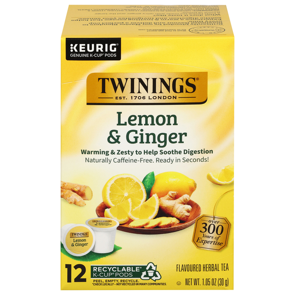 Twinings Lemon & Ginger Flavored Herbal Tea