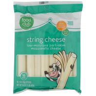 Food Club Low-Moisture Part-Skim Mozzarella String Cheese