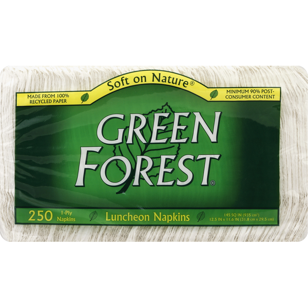 Green Forest Luncheon Napkins - 1-Ply, Eco-Friendly