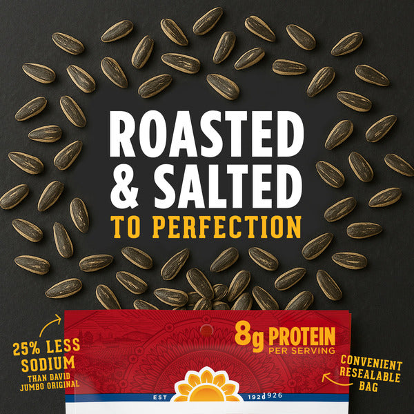 Semillas de Girasol Jumbo con Bajo Contenido de Sodio DAVID - Snack Amigable con Keto