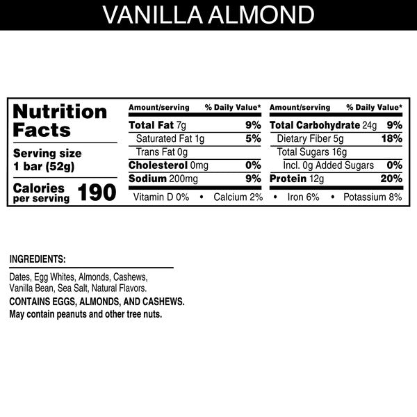 RXBAR Gluten-Free Protein Bar - Vanilla Almond Flavor