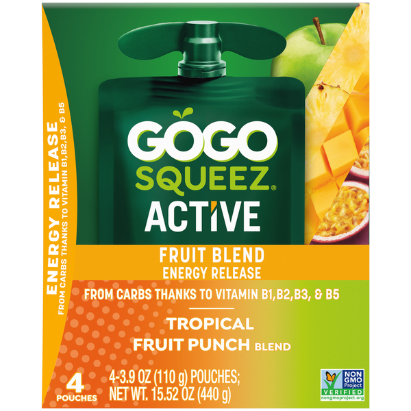 GoGo Squeez Énergie Active Mélange de Fruits Tropicaux