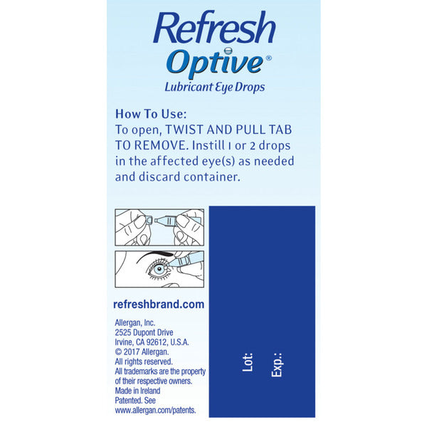 Gotas para los ojos Refresh Optive sin conservantes