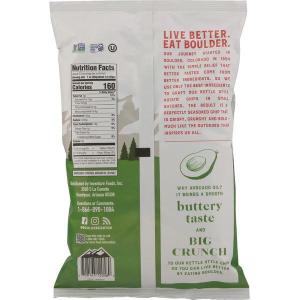 Chips de pommes de terre Boulder Canyon style kettle - Sel de mer classique