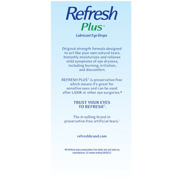 Gotas para los ojos lubricantes Refresh Plus sin conservantes