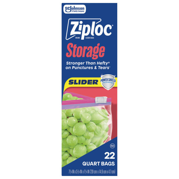 Bolsas de almacenamiento Ziploc Slider de un cuarto con tecnología Power Shield
