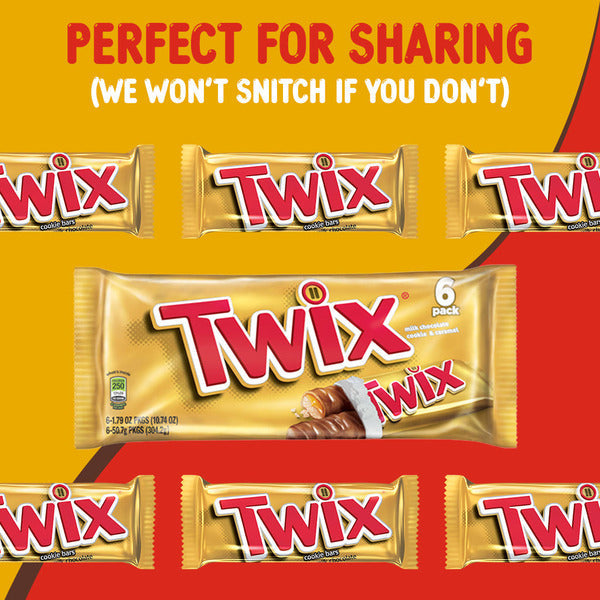 Paquete a granel de barras de chocolate con caramelo y galleta TWIX