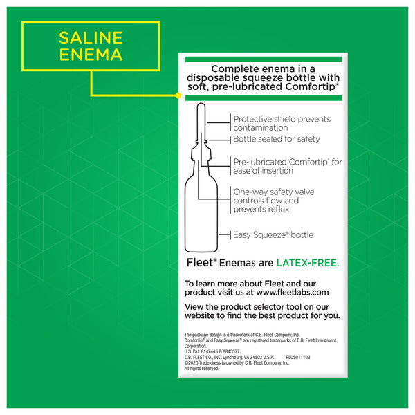 Fleet Laxative Saline Enema with Gentle Glide Tip