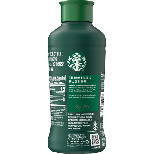 Café glacé noir torréfié foncé non sucré de Starbucks