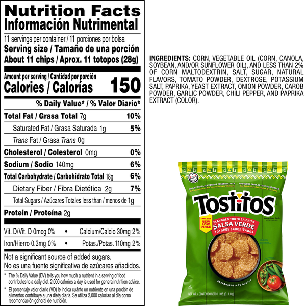 Tostitos Salsa Verde Flavored Tortilla Chips