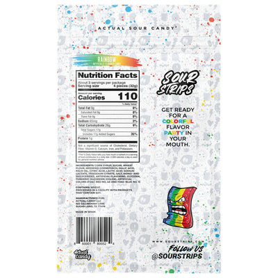 SOUR STRIPS Bonbons Chewy Saveur Arc-en-Ciel - 3.4 oz