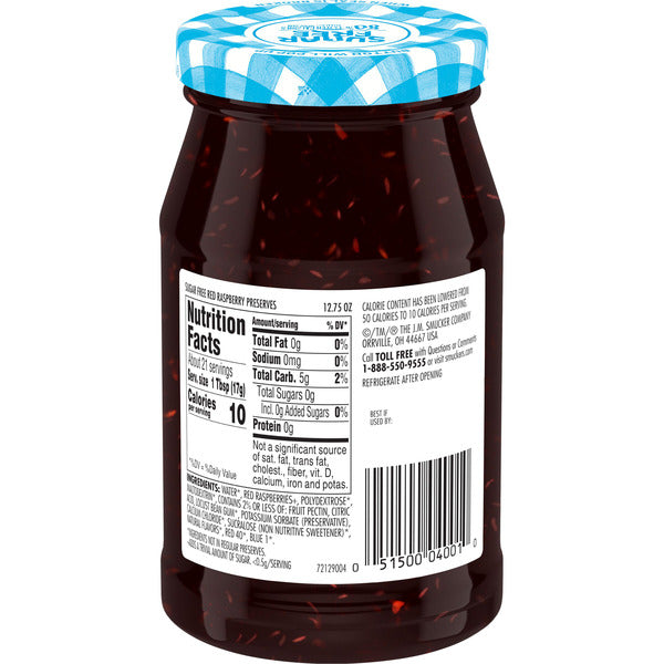 Conservas de Frambuesa Roja Sin Azúcar de Smucker's con Splenda