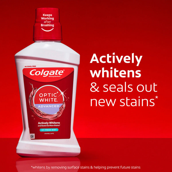 Colgate Optic White Enjuague Bucal - Menta Fresca Helada