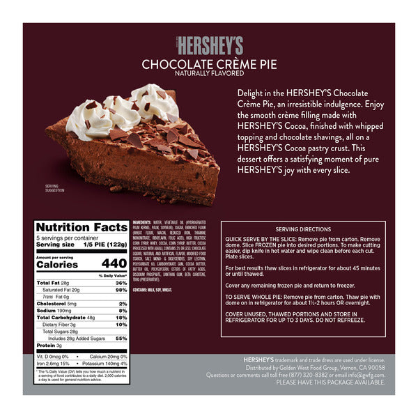 Tarte Crème au Chocolat Hershey's