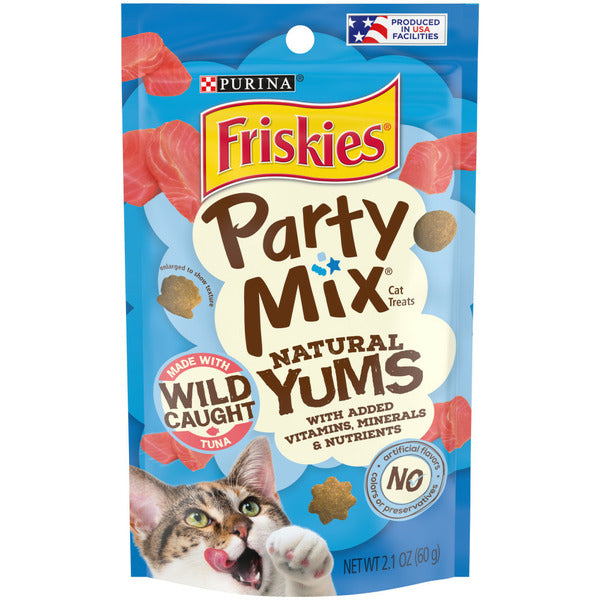 Purina Friskies Natural Cat Treats - Party Mix Natural Yums con Atún Salvaje