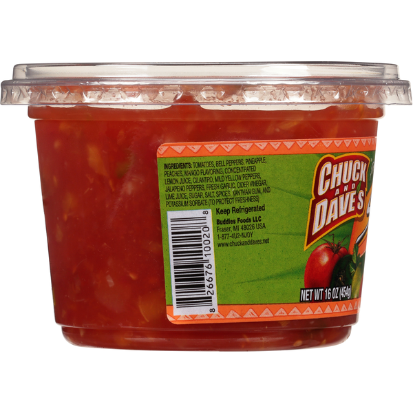 Salsa de Durazno y Mango Premium de Chuck y Dave - Sabor Suave