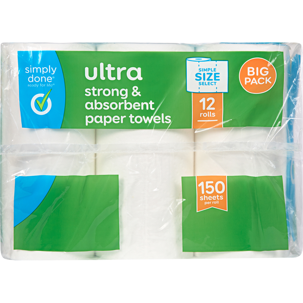 Essuie-tout Ultra Simply Done - Résistant et Absorbant, Grand Paquet