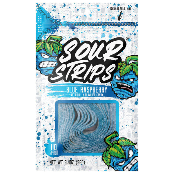 SOUR STRIPS Bonbons Chewy Framboise Bleue - 3,4 oz