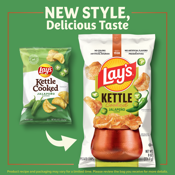 Papas Fritas Lay's Kettle Cooked, Sabor Jalapeño