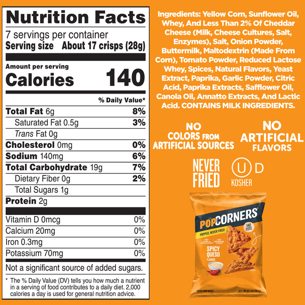 PopCorners Spicy Queso Popped-Corn Snacks
