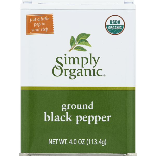 Pimienta Negra Orgánica Simple, Molida