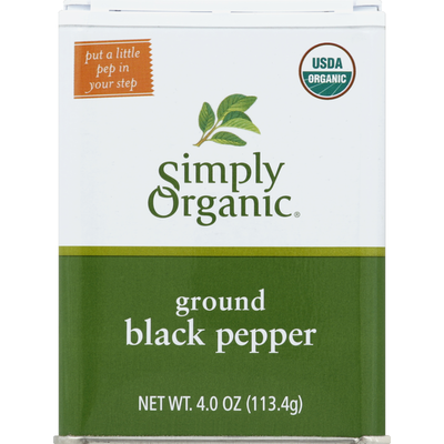 Pimienta Negra Orgánica Simple, Molida