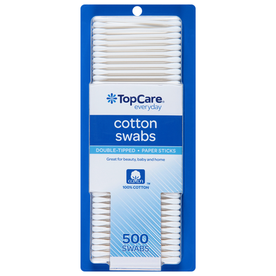 TopCare Double-Tipped Cotton Swabs with Paper Sticks