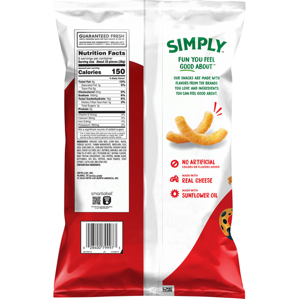 Cheetos Simply Puffs Snacks au Fromage - Cheddar Blanc Épicé