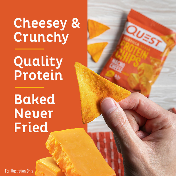 Quest Protein Chips - Sabor a Queso Nacho, Estilo Tortilla