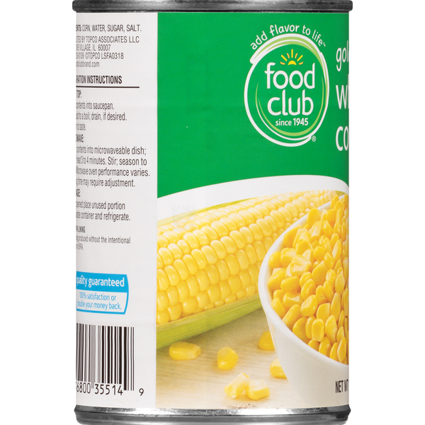 Food Club Whole Kernel Golden Sweet Corn