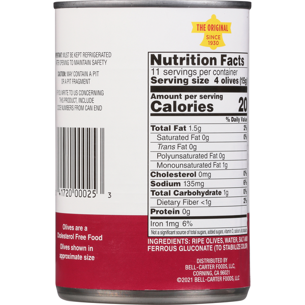 Bell's Ripe Pitted Olives - Large Size