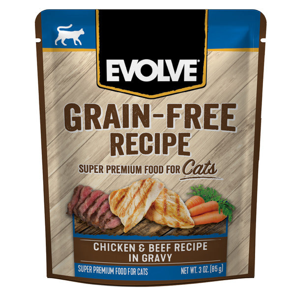 EVOLVE Grain Free Pollo y Res en Salsa Comida Húmeda para Gatos