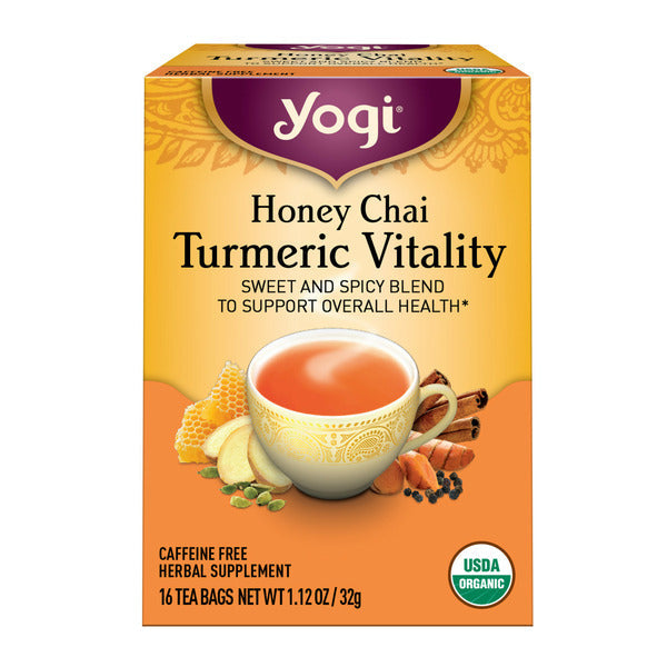 Yogi Tea Miel Chai Cúrcuma Vitalidad - Té Herbal Sin Cafeína