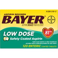 Bayer Low Dose Aspirin 81 mg Coated Tablets
