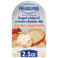 Chips de bagel multigrains Philadelphia et tartinade de légumes du jardin