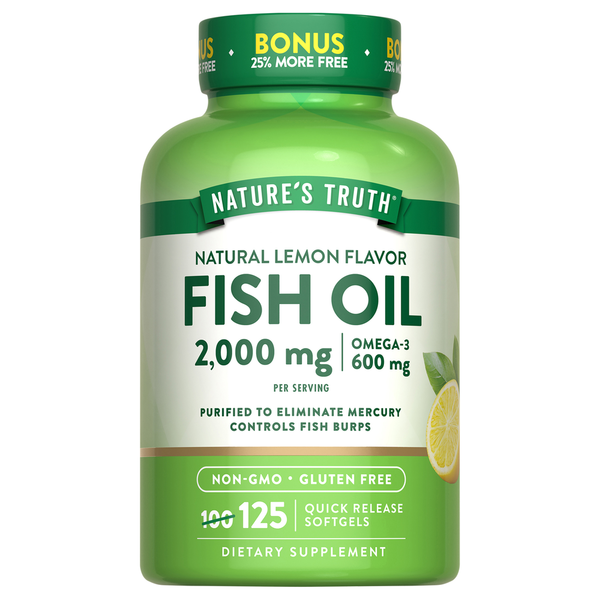 Nature's Truth Fish Oil Softgels with Lemon Flavor