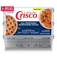 Bâtonnets de shortening tout-végétal Crisco, sans gluten