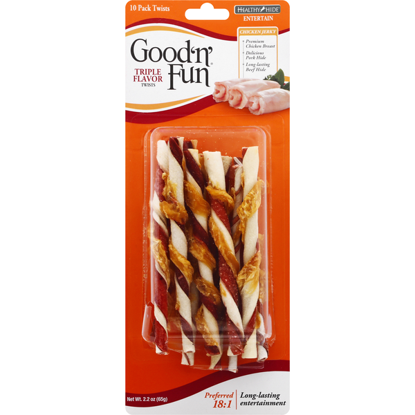 Good 'n' Fun Gourmet Triple Flavor Dog Treats Twists