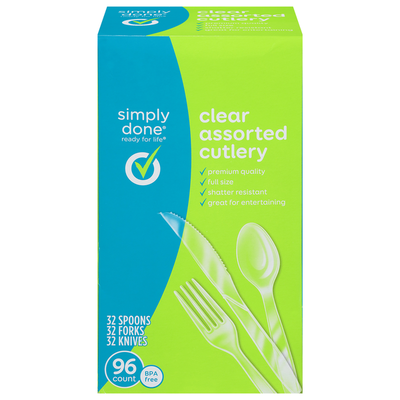 Simply Done Assorted Clear Cutlery Set