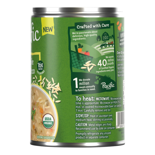Sopa de Orzo con Pollo Estilo Griego Orgánica de Pacific Foods