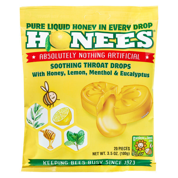 Honees Gotas de Miel de Limón con Mentol y Eucalipto