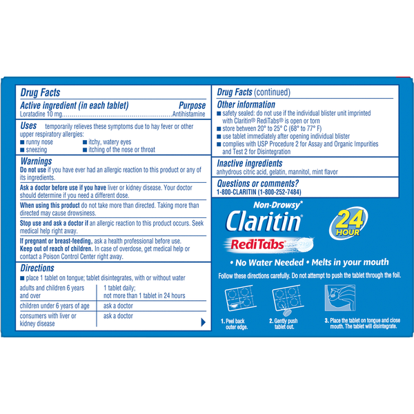 Claritin 24 heures Non-Drowsy Allergy RediTabs