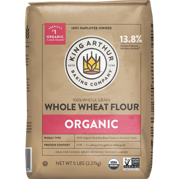 King Arthur 100% Organic Whole Wheat Flour - Premium Quality