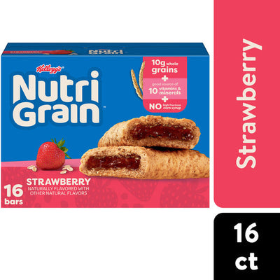 Kellogg’s Nutri-Grain Strawberry Breakfast Bars - Value Pack, 16 Count