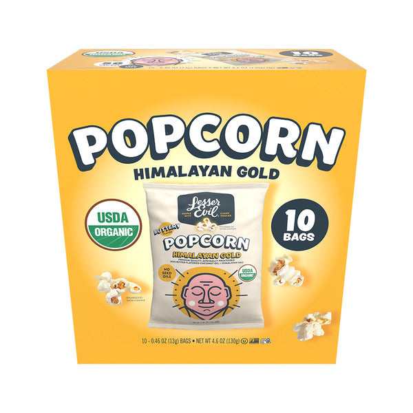 LesserEvil Popcorn Bio Snack Pack Box - Or Himalayan