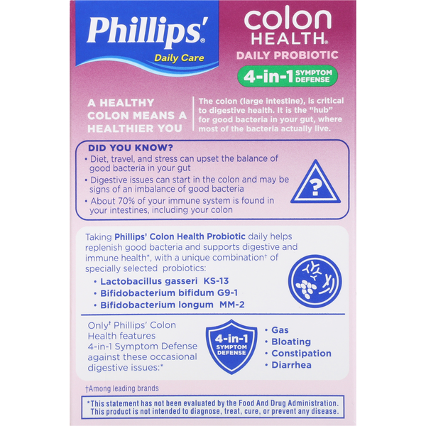 Capsules probiotiques quotidiens Phillips, défense des symptômes 4-en-1
