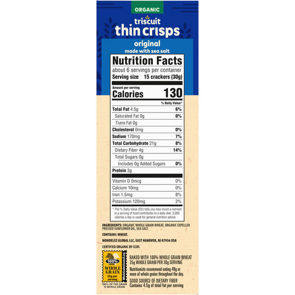 CRACKERS TRISCUIT Bio Original Minces Crisps