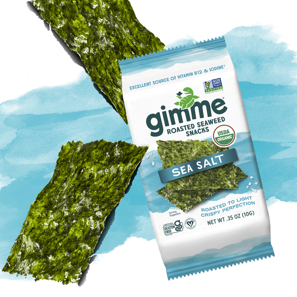 gimMe Snacks de Nori Rôtis Biologiques avec Sel de Mer
