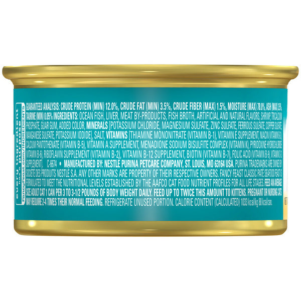 Purina Fancy Feast Seafood Feast Classic Grain Free Wet Cat Food Pate